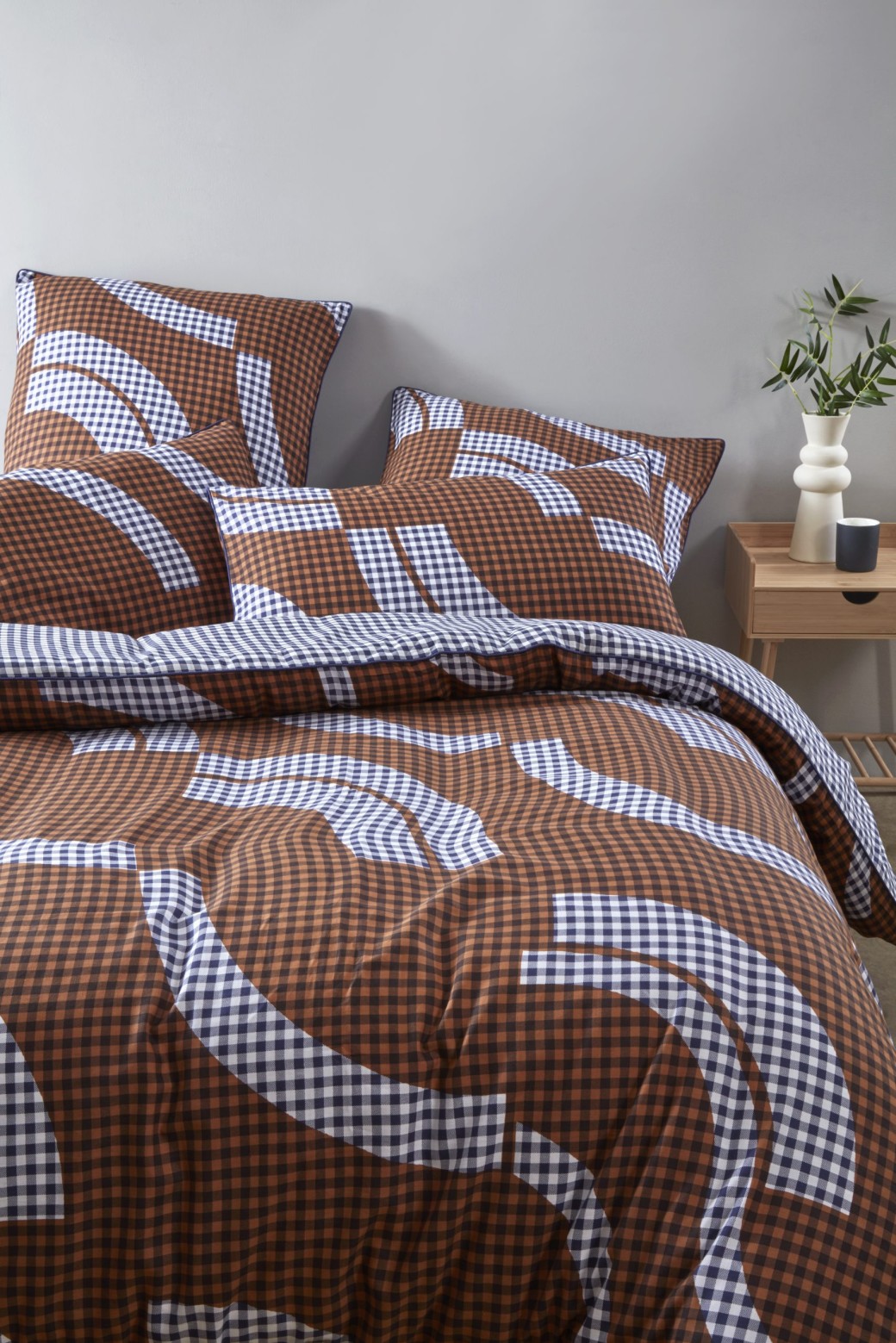 Housse de coussin Vichy Ocre 50x75 Housse de coussin Vichy Ocre 50x75