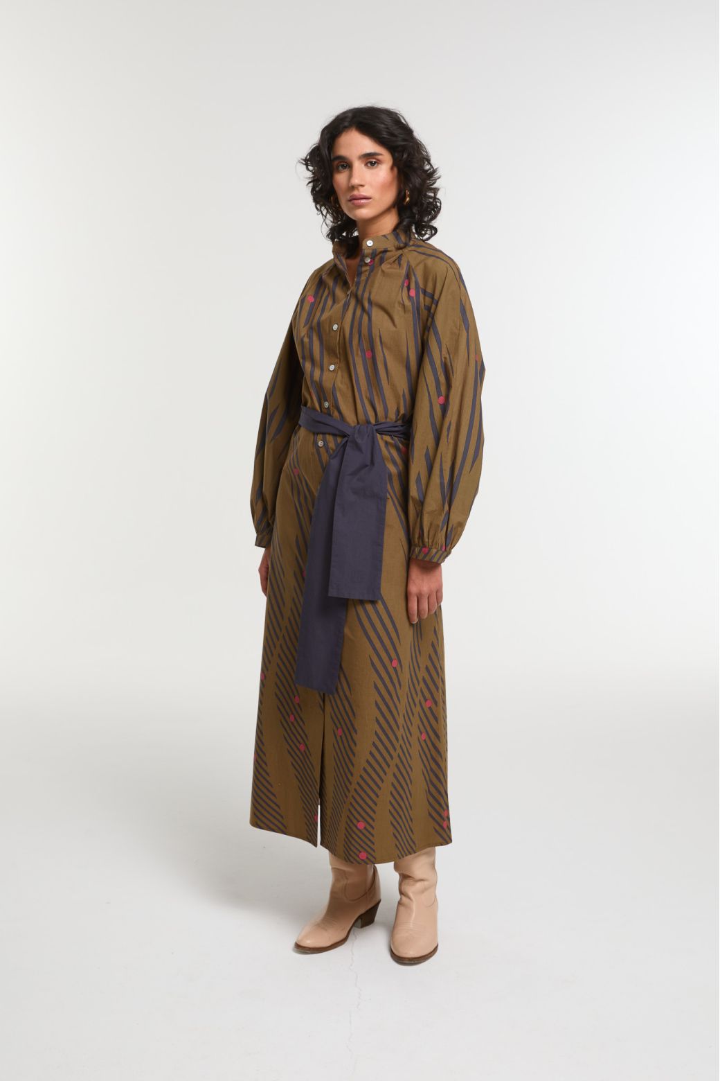 Khaki Eulalie Moon Dress