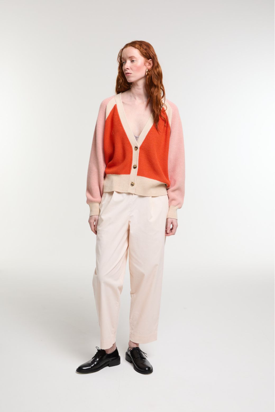 Orange Claude Enigme Cardigan