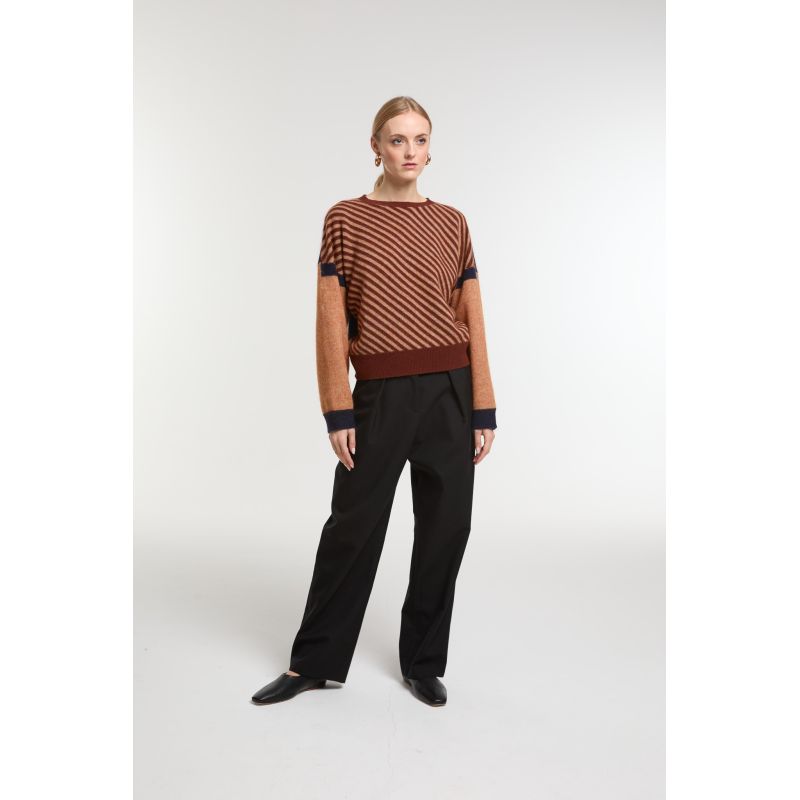 Navy Diago Panorama Sweater