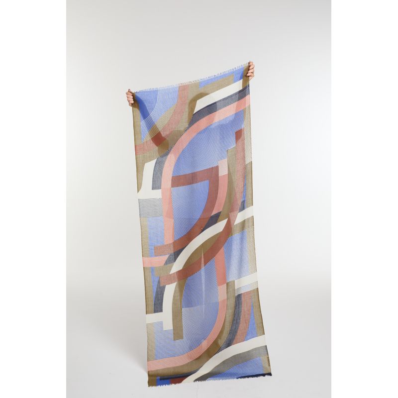 FoulardAlchimie Bordeaux Bleu