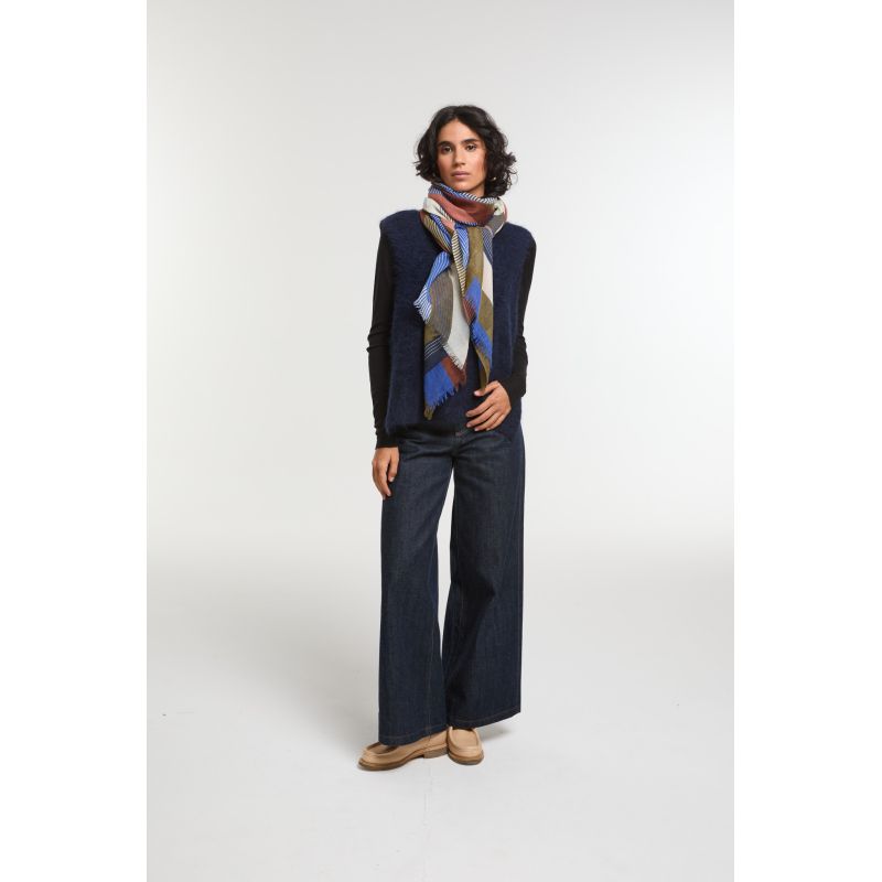 FoulardAlchimie Bordeaux Bleu