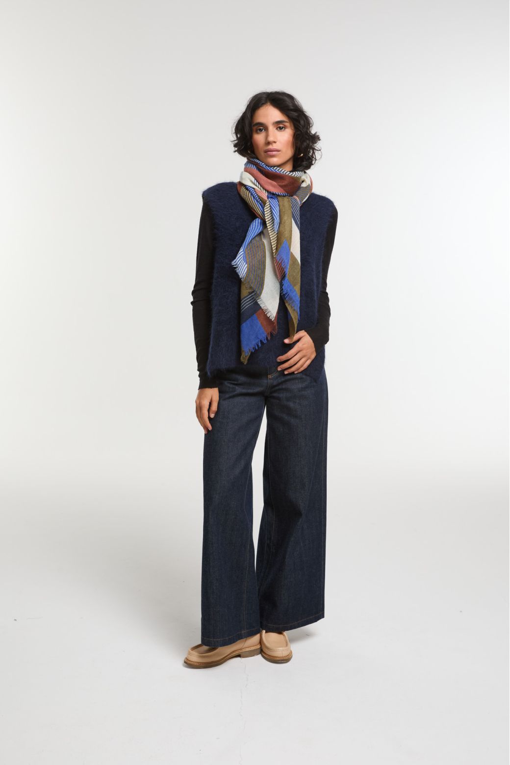 Burgundy BlueAlchimie Scarf
