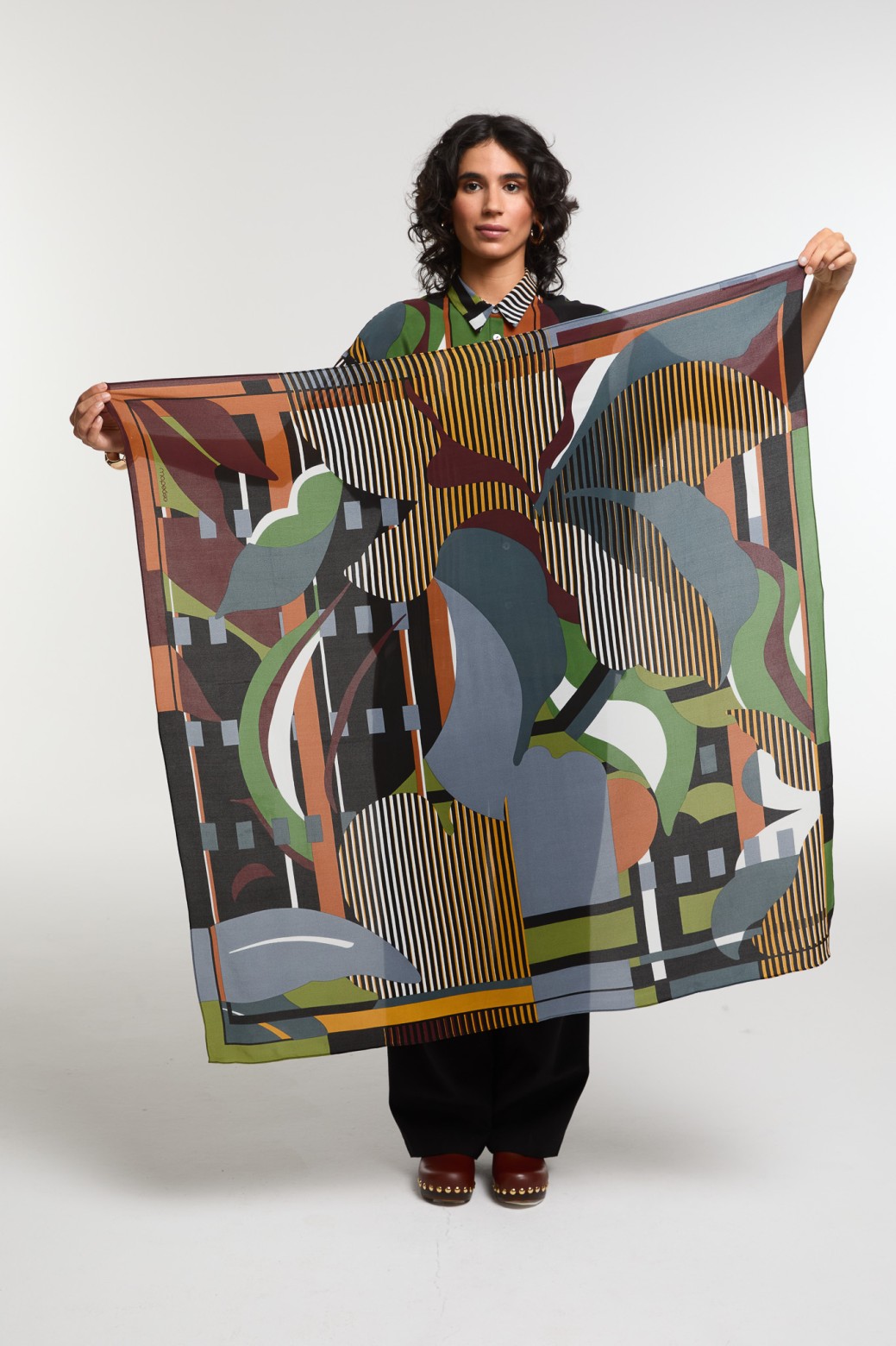 Dark Green  Bois Sacre Scarf