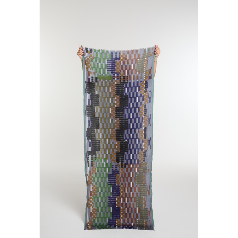 Foulard  Saccade Gris Bleu