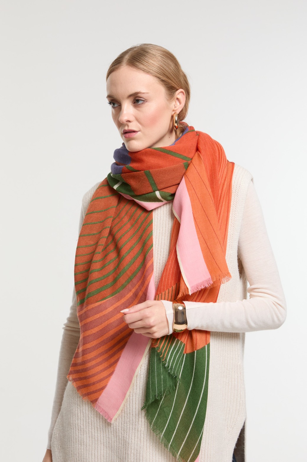 Orange  Astre Scarf