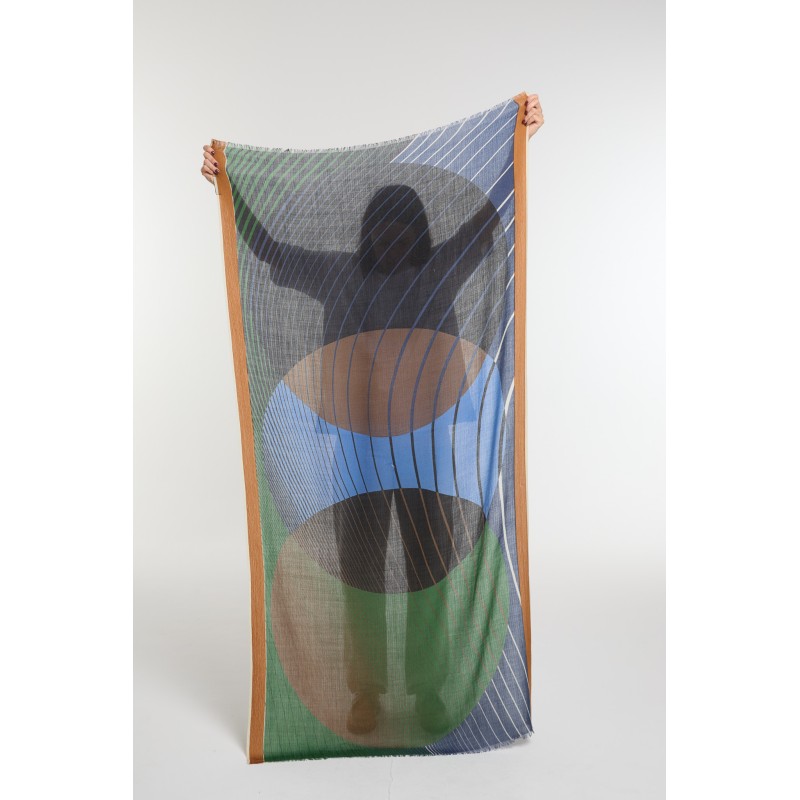 Foulard  Astre Bleu Vert