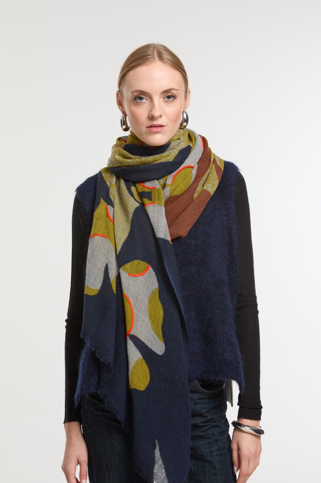 Navy Roux  Eternel Scarf