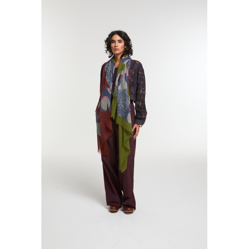 Foulard  Eternel Kaki Rose