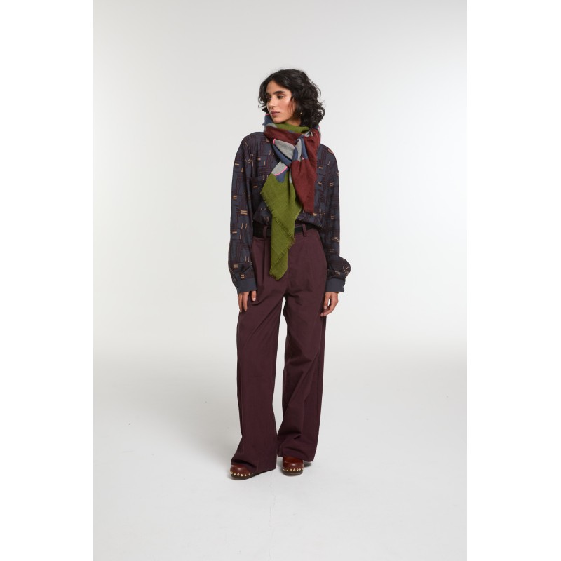 Foulard  Eternel Kaki Rose