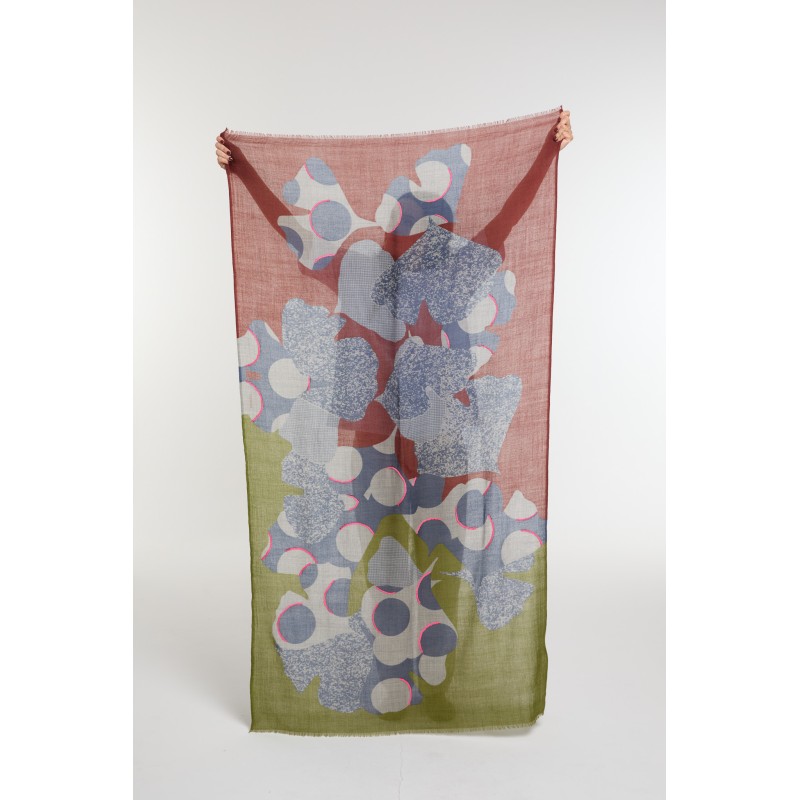 Foulard  Eternel Kaki Rose