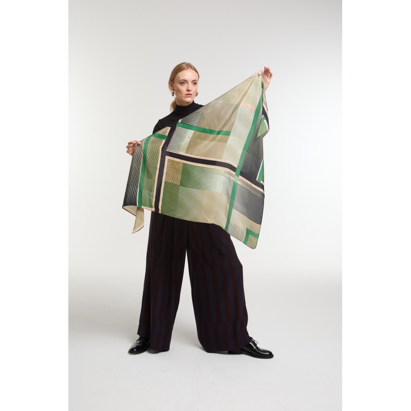 Foulard Triangle Prisme Vert