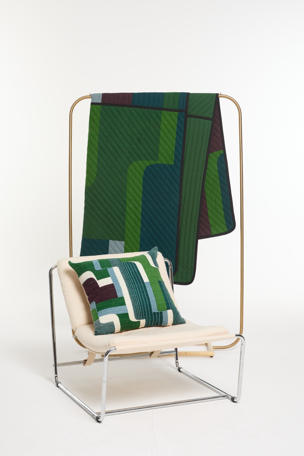 Green Petra Quilted Blanket