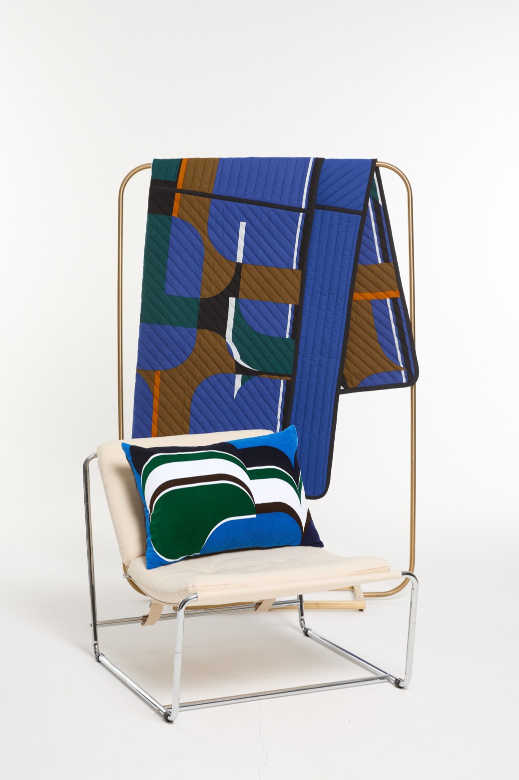 Blue  Chance Quilted Blanket