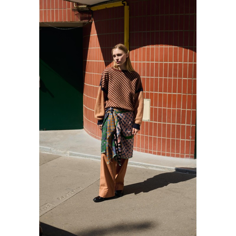 Navy Diago Panorama Sweater