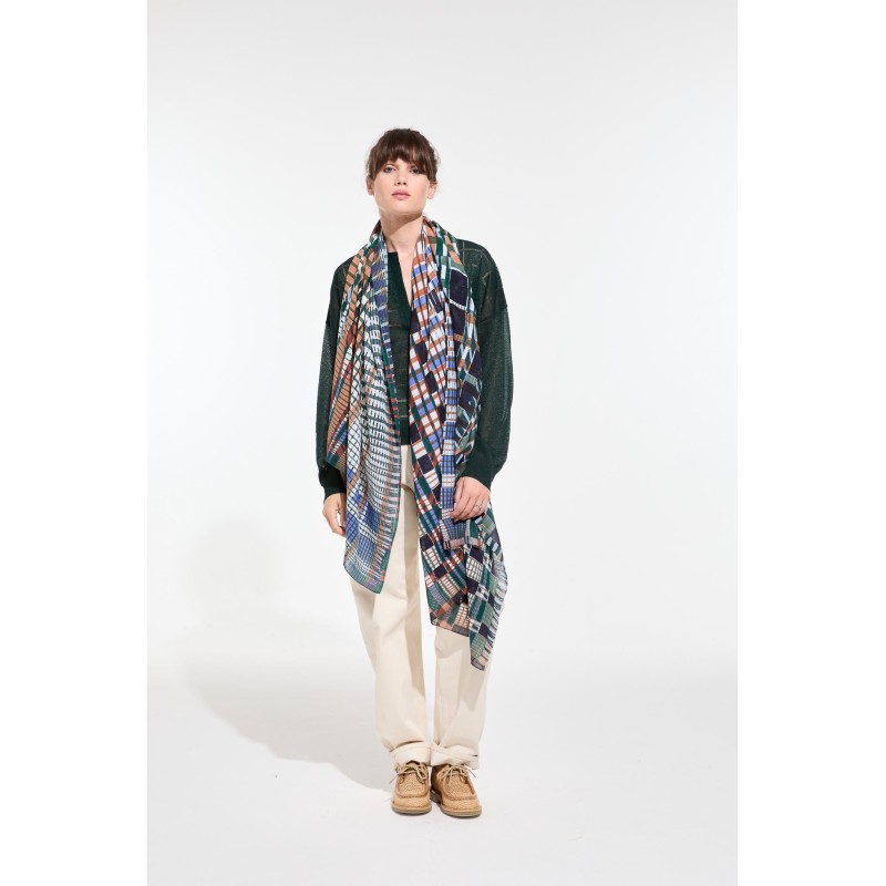 Foulard  Utopie Bleu