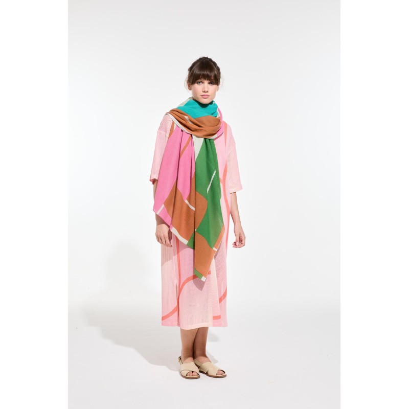Pink Green Liane Scarf