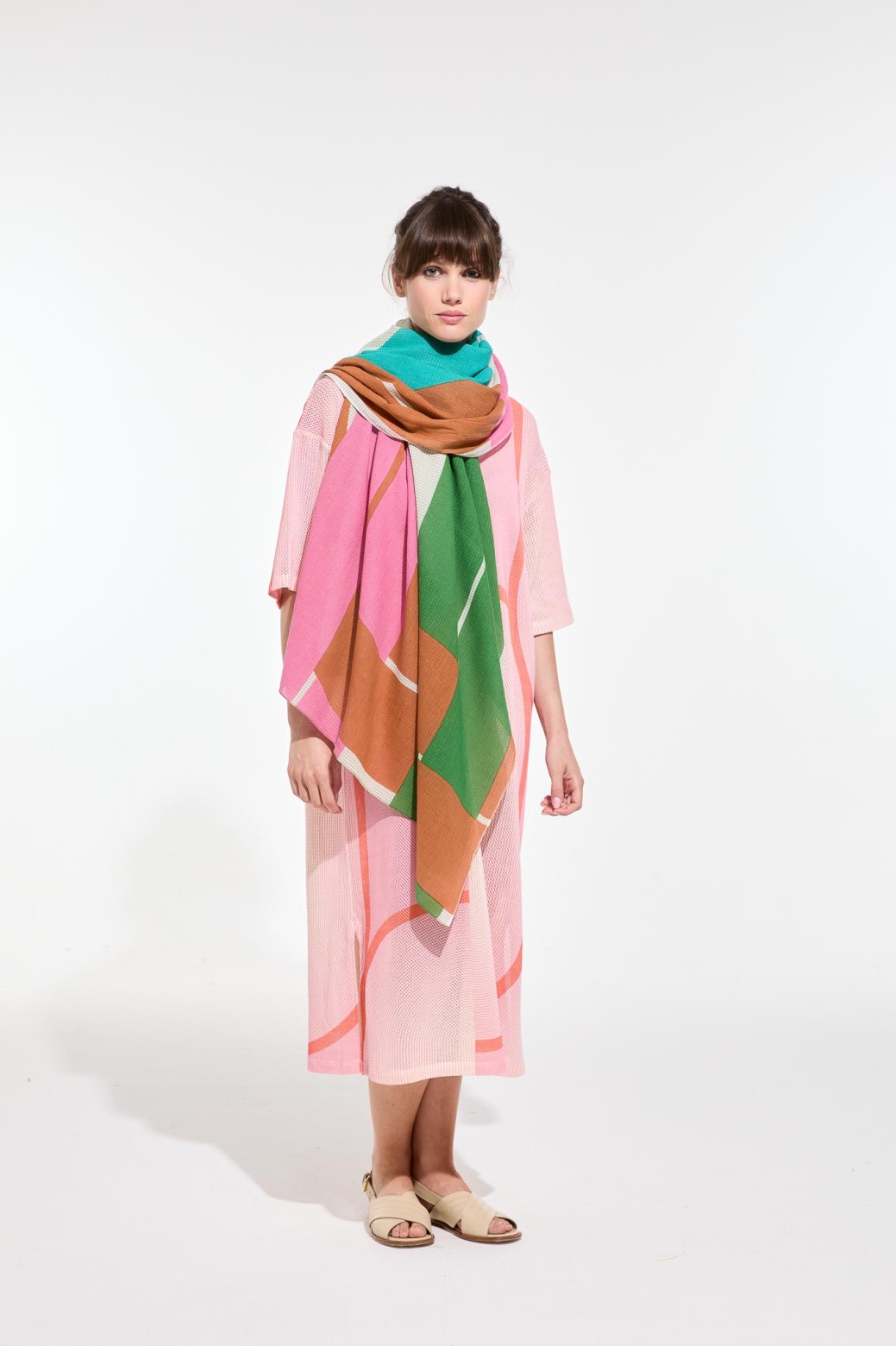 Pink Green Liane Scarf