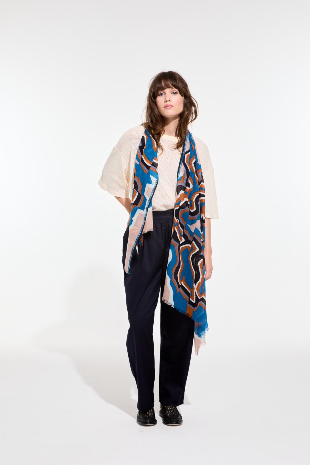 Blue Grey Agate Scarf