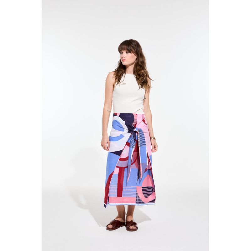 Red Blue Olga Reve Ta Poesie Skirt