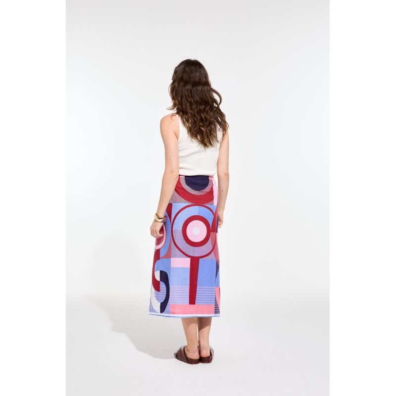 Red Blue Olga Reve Ta Poesie Skirt