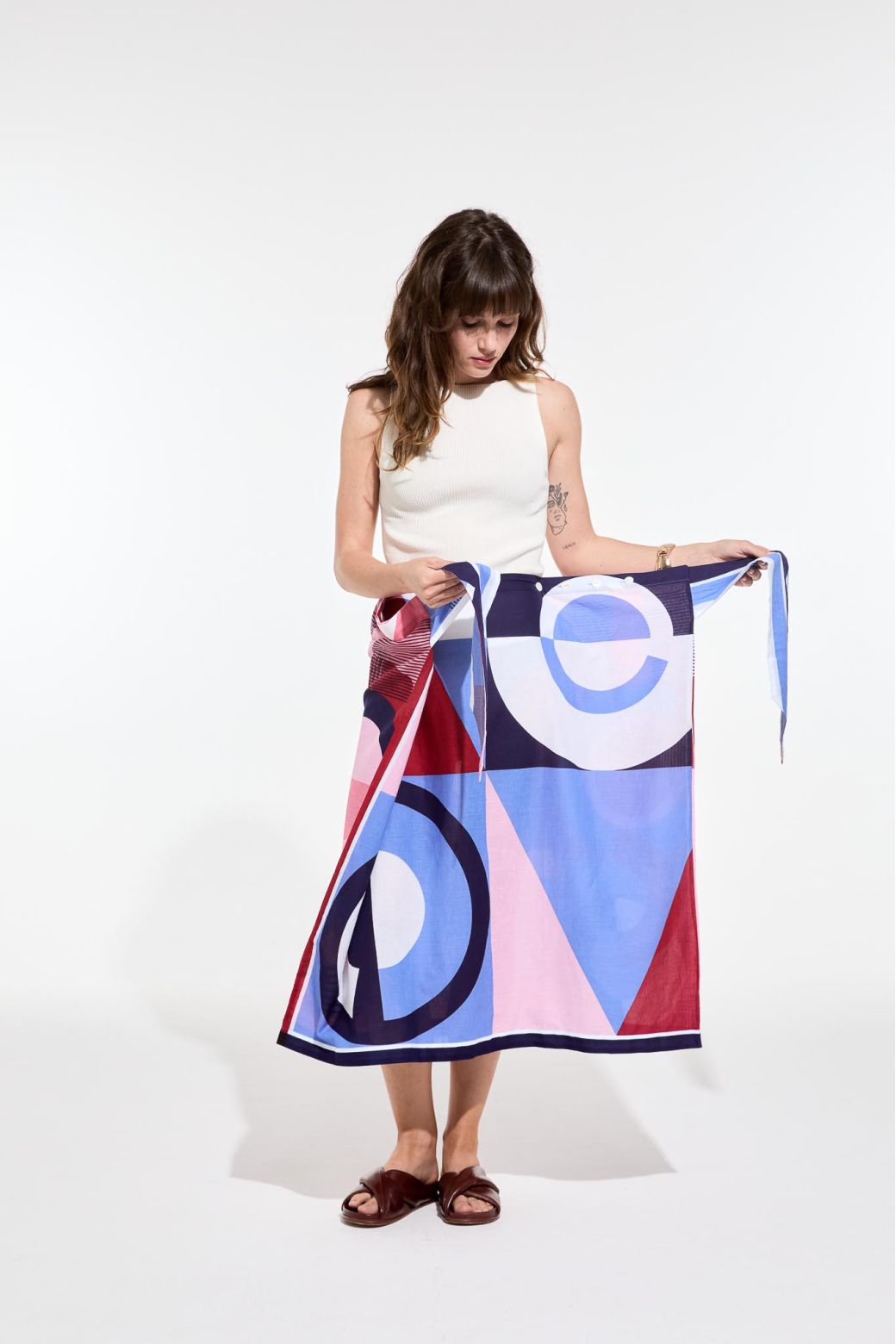 Red Blue Olga Reve Ta Poesie Skirt