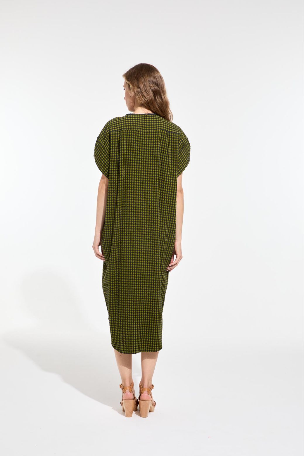 Navy Khaki Noto Freesia Dress