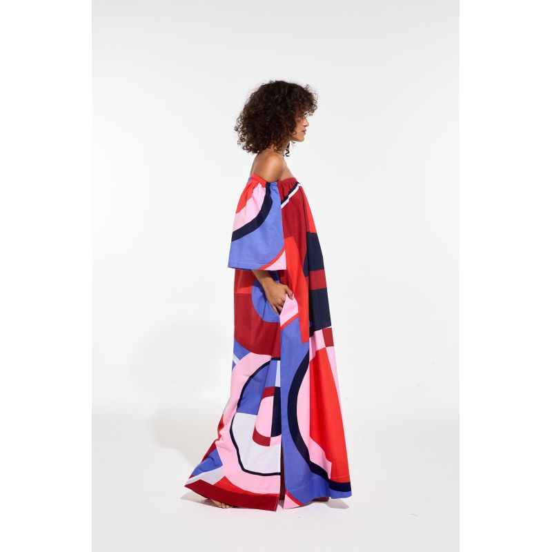 Red Blue Palao Poesie Dress