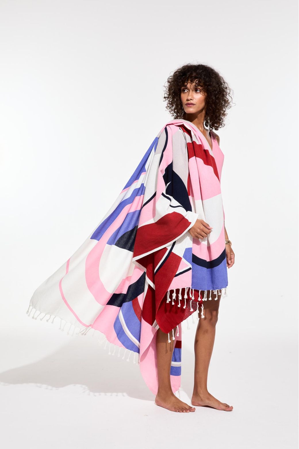 Red BlueReve Ta Poesie Beach Towel