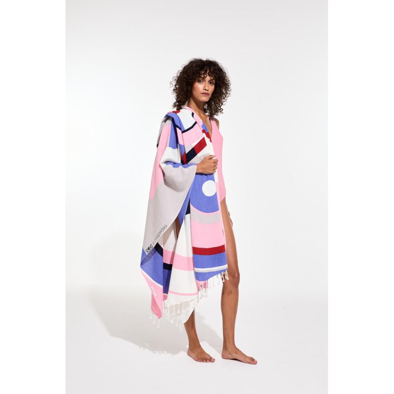 Red BlueReve Ta Poesie Beach Towel