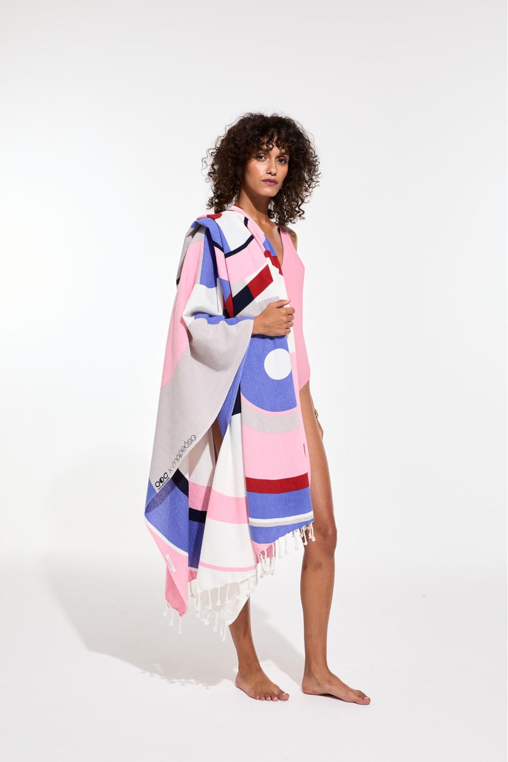 Red BlueReve Ta Poesie Beach Towel