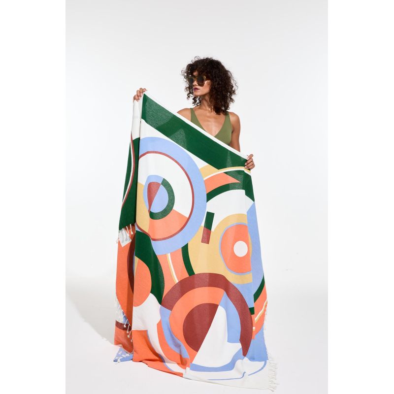 Coral CloudReve Ta Poesie Beach Towel