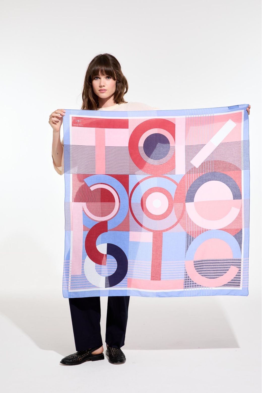 FoulardTapoesie Rouge Bleu