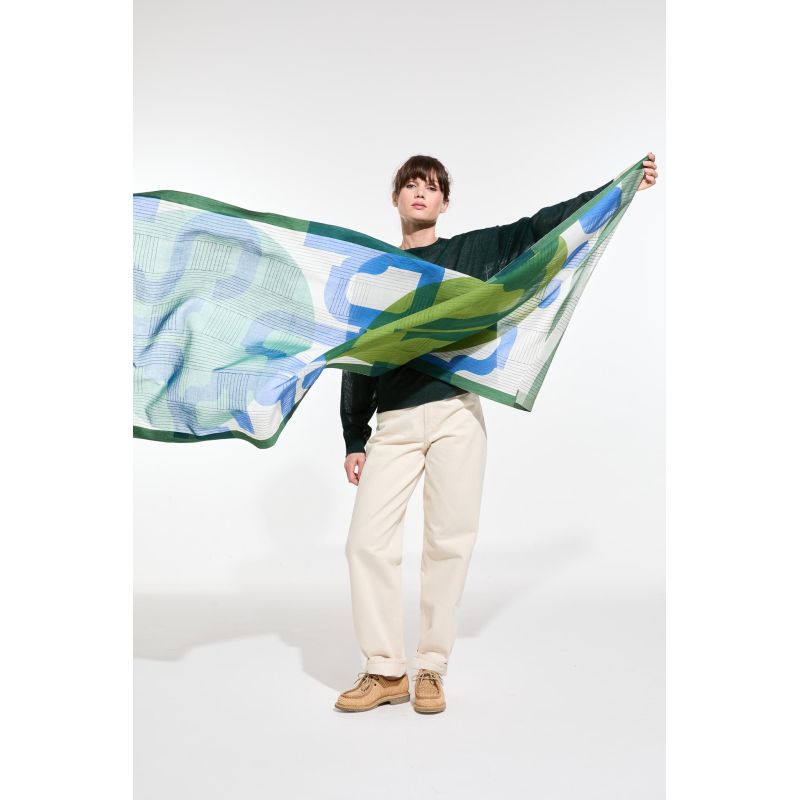 Blue Green Lyrique Scarf