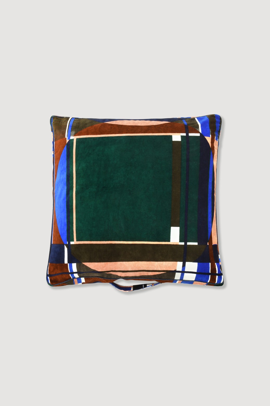 Housse de Coussin de Sol Theorie Vert Brun 80/80/12cm