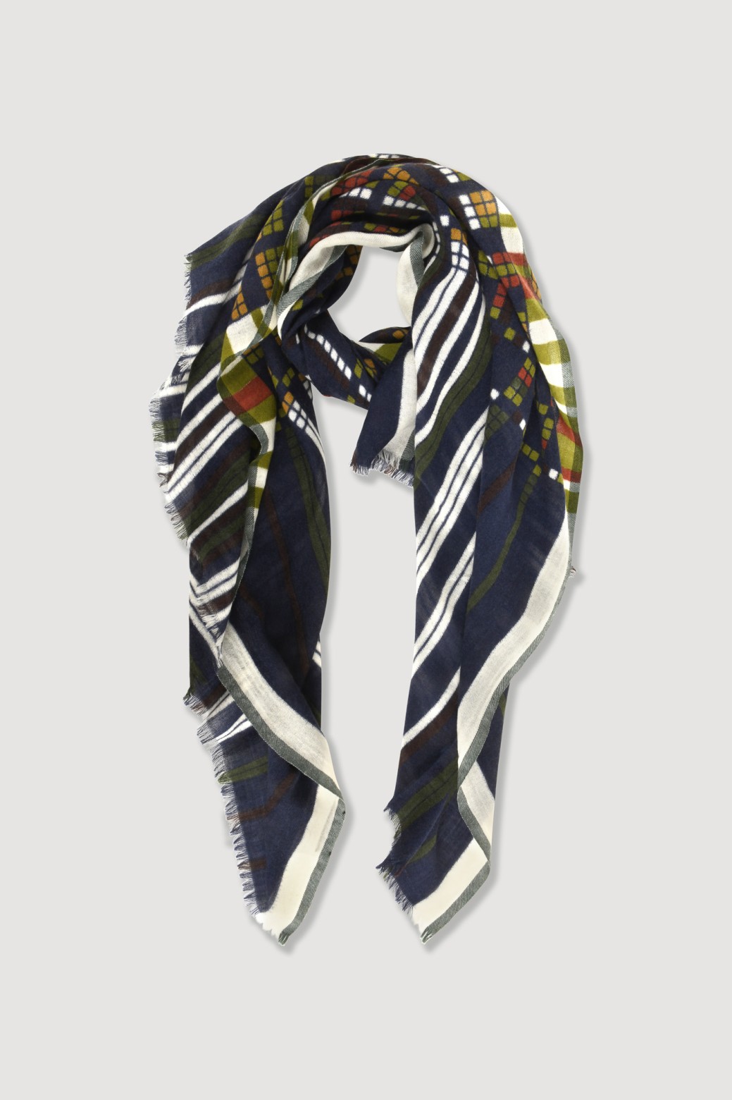 Foulard Sequence Gris Bleu