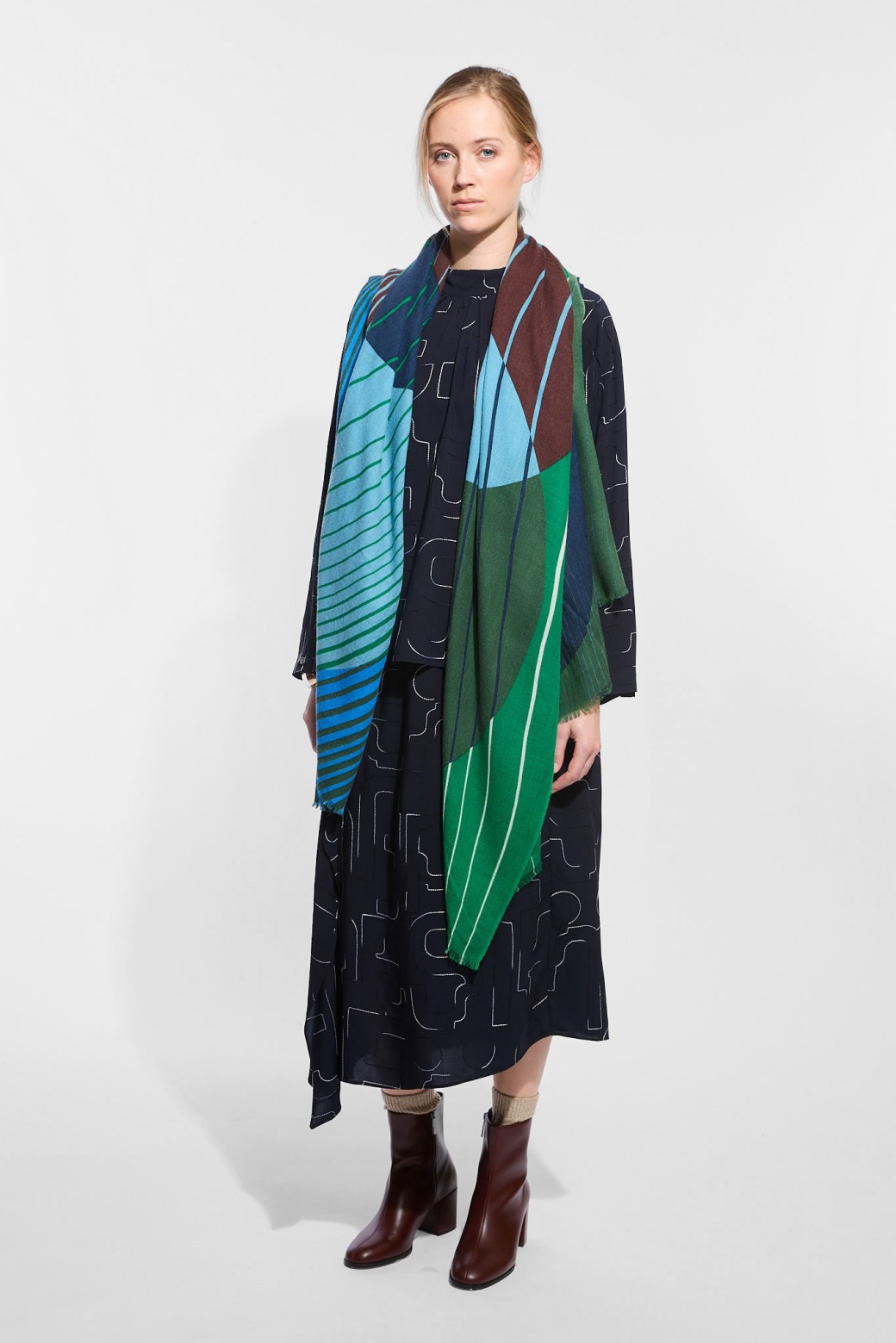 Foulard  Astre Gris Bleu