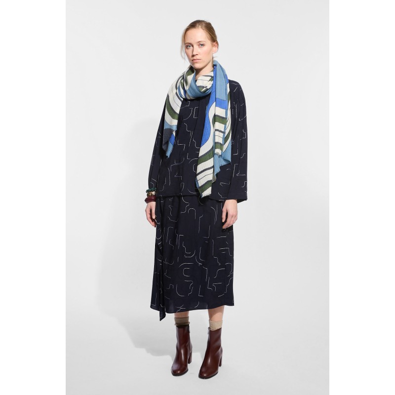 Foulard Magma Gris Bleu
