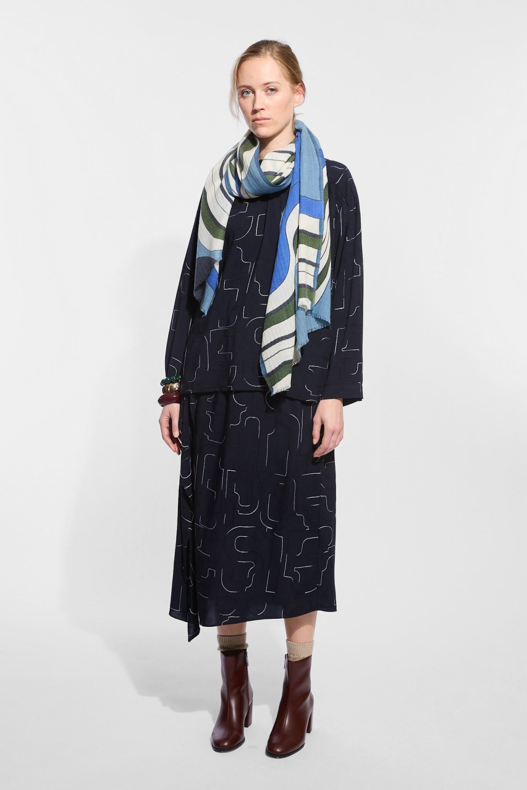 Foulard Magma Gris Bleu
