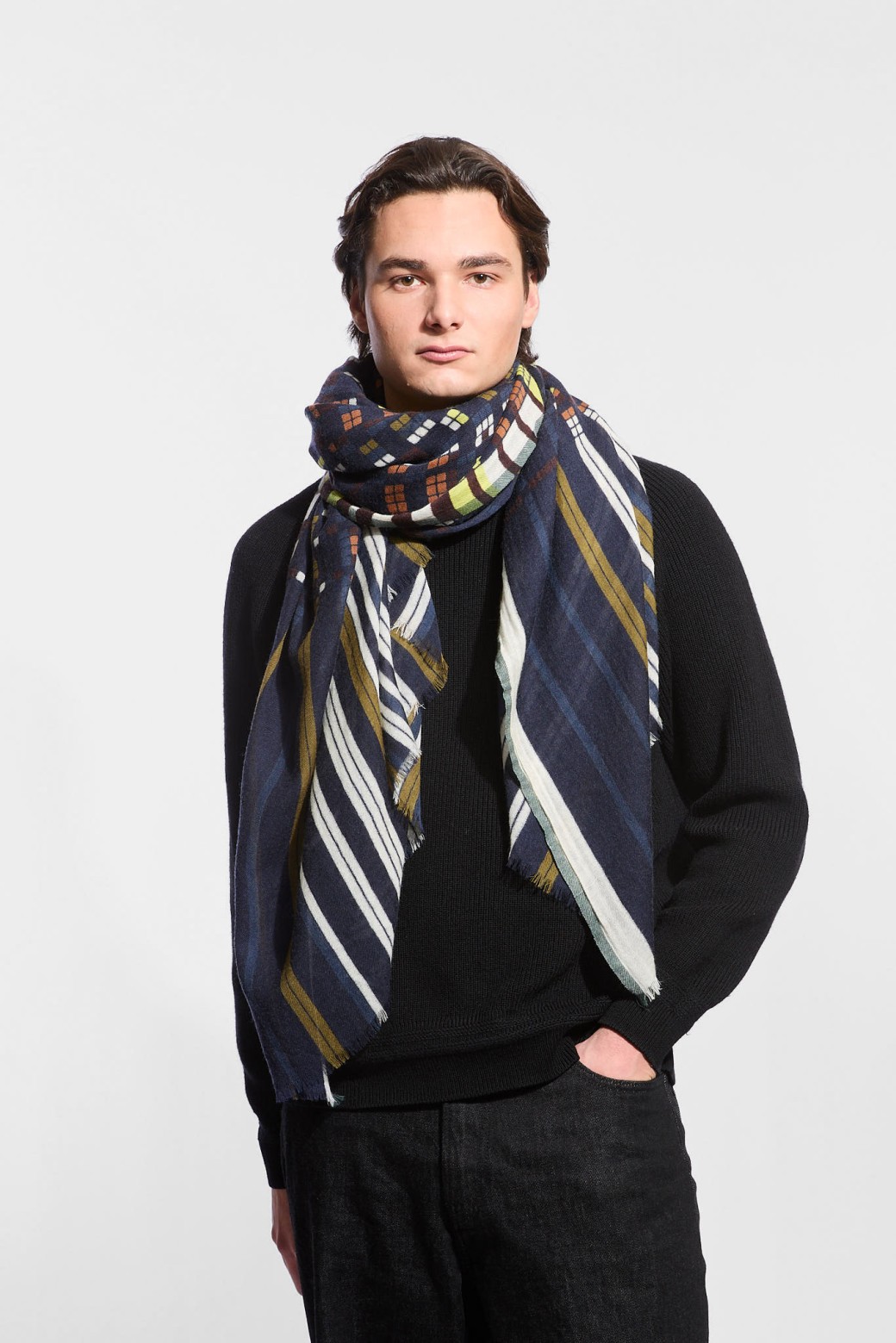 Sequence Navy Scarf