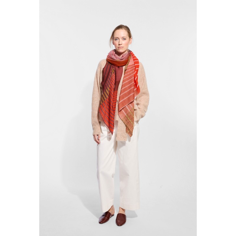 Vibrant Rose Wood Scarf