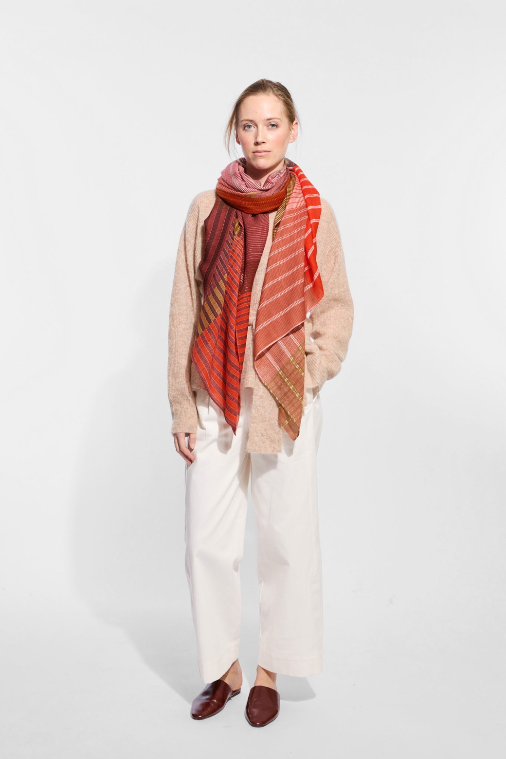 Vibrant Rose Wood Scarf