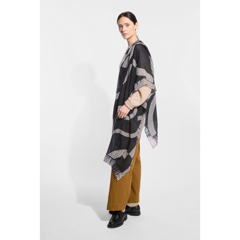 Wave Petrol Blue Scarf