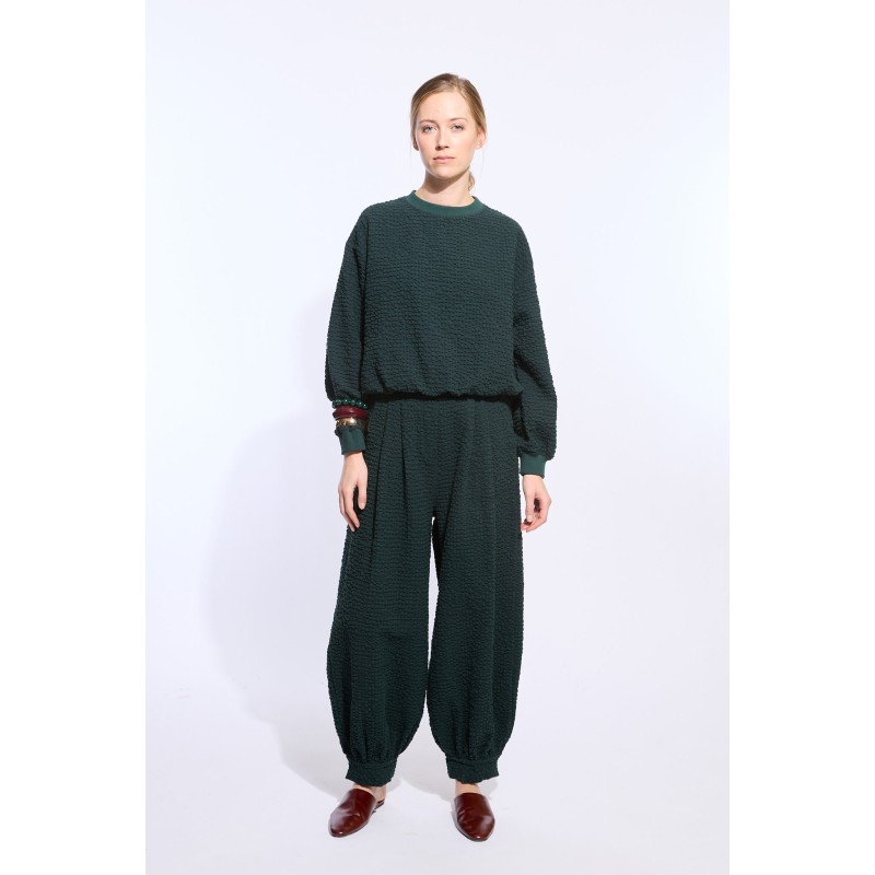 Veloute Dark Green Penny Pants