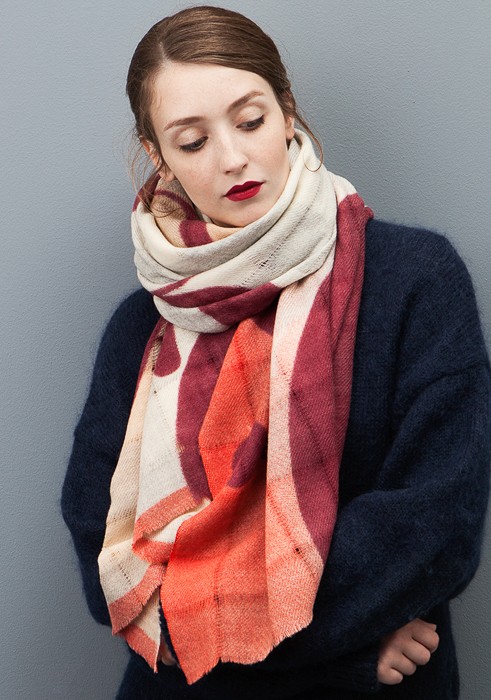 SCARF JARDIN BOTANIQUE BURGUNDY
