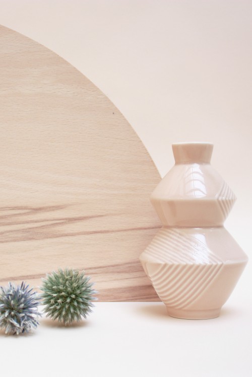 VASE BEIGE M SPIRAL x MAPOESIE