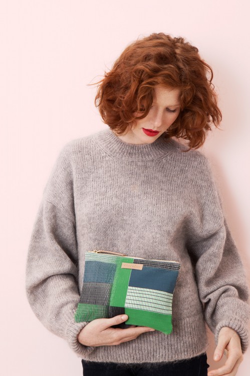 GRANDE POCHETTE YVONNE MAPOESIE VERT