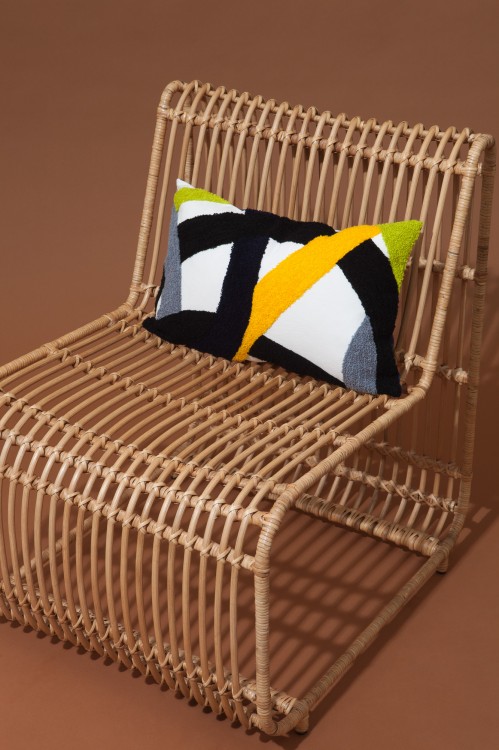 Housse de coussin PRELUDE Jaune Noir
