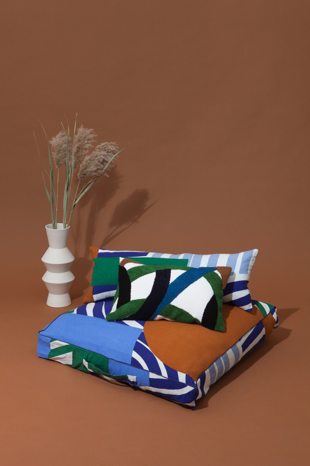 Housse de coussin de Sol ODYSSEY MAPOESIE Ocre Bleu Housse de coussin de Sol ODYSSEY MAPOESIE Ocre Bleu