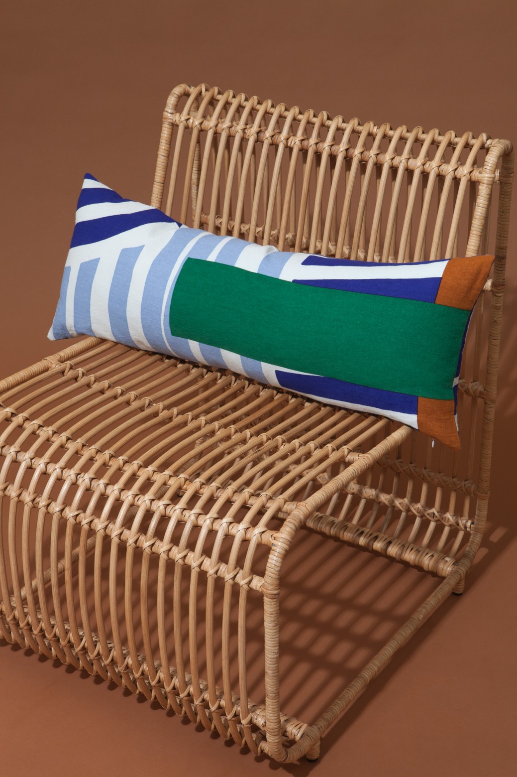 Housse de coussin ODYSSEY Ocre Bleu Housse de coussin ODYSSEY Ocre Bleu